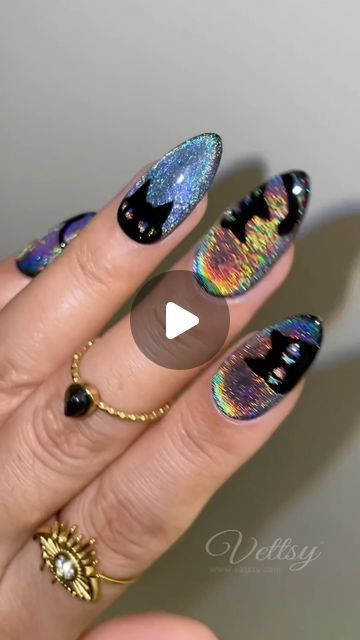 Vettsy on Instagram: "🌈Rainbow Cat Eye Gel Halloween Nail Inspiratio🕷️👻 Which set do you like the best? 🙌

🛒Products Used:
✨Rainbow Cat Eye Gel

👉 Shop the same nail supplies via my bio or visit vettsy.com

Follow @vettsystore & @vettsynails for more nail inspiration 🧚‍♀️

👭Tag friends who would like this👭

#vettsynails #nailsathome #spidernails #holographicnails #holonails #cateyenails #rainbownails #spiderweb #spiderwebnails #halloweennails #halloweennailart #nailinspo #nailtrends" Holo Nails, Tag Friends, Cat Eye Gel, Rainbow Cat, Cat Eye Nails, Nail Supplies, Rainbow Nails, Halloween Nail, Toe Nail Art