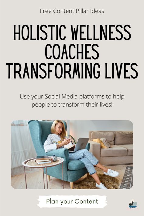 You started your business as a Holistic Wellness Coach or Health Coach to help people to transform their lives right? Not to be stuck behind a computer or phone trying to think up content to post on your social media channels. If you create and stick to the content pillars that are perfect for your business it makes content creation easy, so you CAN focus on transforming lives 💥 Holistic Life Coach, Wellness Content Ideas, Content Pillar Ideas, Holistic Coach, Wellness Coaching Business, Content Pillars, Holistic Fitness, Social Media Content Strategy, Social Media Content Planner