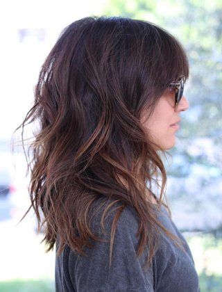 60 Most Beneficial Haircuts for Thick Hair of Any Length Messy Bangs, Shoulder Length Layered Hair, Haircuts For Long Hair With Layers, Medium Layered Hair, Long Layered Haircuts, Haircut For Thick Hair, Haircuts For Long Hair, Medium Hair Cuts, Medium Length Hair Cuts