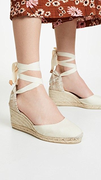 6 Summer Trends That Have Anna Wintour's Approval | Who What Wear UK Castaner Carina, Castaner Espadrilles, Wedge Espadrilles, Platform Espadrilles, Heel Caps, Espadrille Shoes, Summer Trends, Ankle Straps, Wedge Espadrille