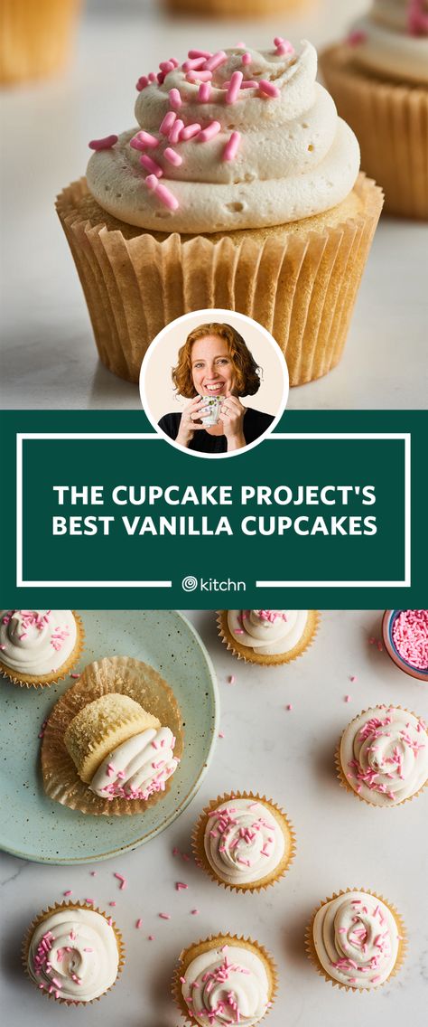 I Tried Cupcake Project's Vanilla Cupcake Recipe | Kitchn Best Vanilla Cupcakes, Best Vanilla Cupcake Recipe, Plant Recipes, Moist Vanilla Cupcakes, Baking Therapy, Cupcake Project, Vanilla Bean Cupcakes, Moist Cupcakes, Vanilla Cupcake Recipe