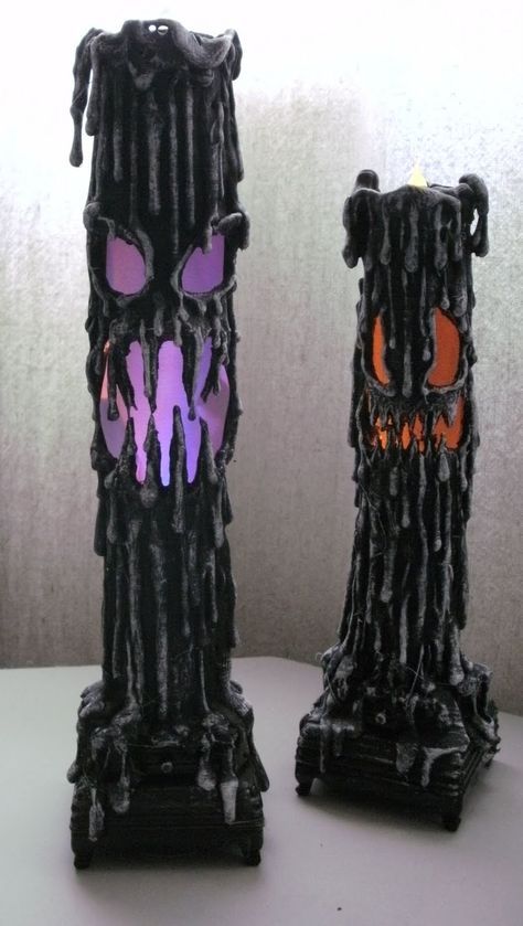 Pool Noodle Candles, Haunted Garden, Spooky Halloween Desserts, Halloween Garage, Fun Diy Halloween Decorations, Scary Houses, Halloween Props Diy, Repurposed Art, Halloween Candle