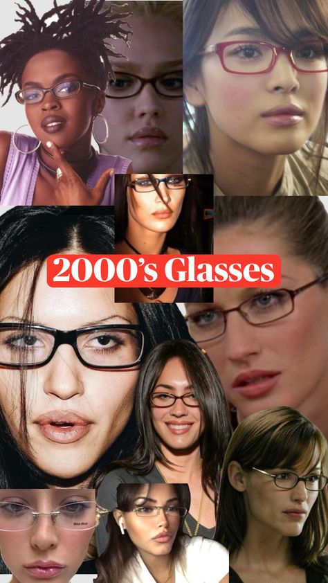 2000s Glasses, Glasses Inspiration, 00s Style, Glasses Makeup, Corporate Outfits, Dark Feminine Aesthetic, Stylish Glasses, Jewelry Accessories Ideas, Ulzzang Fashion