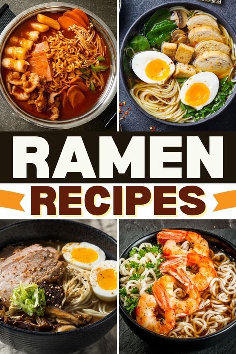 One bite of these easy homemade ramen recipes and you'll never want a cup of noodles again. Savory, warm, and so satisfying, this is comfort food at its best. Cup Noodles Recipes, Homemade Ramen Recipes, Easy Ramen Recipes, Ramen Noodle Recipes Homemade, Easy Homemade Ramen, Asian Pasta Salads, Cup Of Noodles, Homemade Ramen Noodles, Yummy Noodles