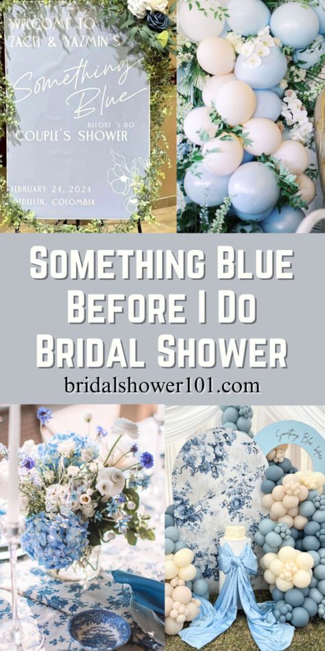 Vintage Glam Bridal Shower Ideas, Something Blue Bridal Shower Brunch, Bridal Shower Locations, Something Blue Bridal Shower Decorations, Blue Wedding Shower Theme, Dusty Blue And Navy Bridal Shower Ideas, Planning A Bridal Shower Ideas, Winter Bridal Shower Themes Ideas, Something Blue Wedding Shower Theme