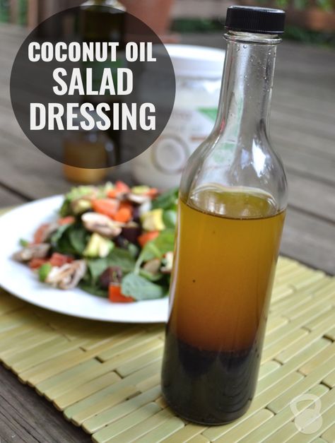 This simple salad dressing using coconut oil, olive oil, and vinegar. So easy, and SO good! via @CoconutsKettles Coconut Oil Salad Dressing, Simple Salad Dressing, Xmas Brunch, Oil Salad Dressing, Easy Salad Dressing, Salad Dressing Recipe, Cooking With Coconut Oil, Coconut Oil Recipes, Simple Salad