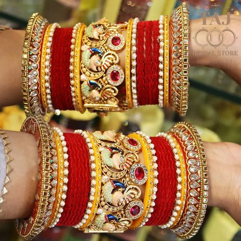 Rajwadi Bridal Bangle Set with Beautiful Latest Peacock Design Kada for women and Girls. You can wear it for wedding, festival or for any Indian occasion with An Indian Ethnic Wear. Bridal Bangle Set, Kada For Women, Bridal Chura, Bridal Bangles, Peacock Design, Bangle Designs, Indian Ethnic Wear, Bangle Set, Ethnic Wear