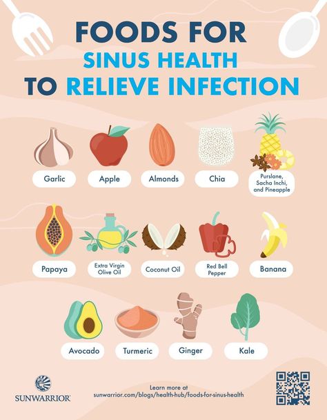 10 Foods For Sinus Health & 10 Ways To Relieve Infection [INFOGRAPHIC] Remedy For Sinus Congestion, Sinus Remedies, Home Remedies For Sinus, Sinus Health, Home Remedies For Bronchitis, Sinus Infection Remedies, Sinus Problems, Sinus Relief, Sick Remedies