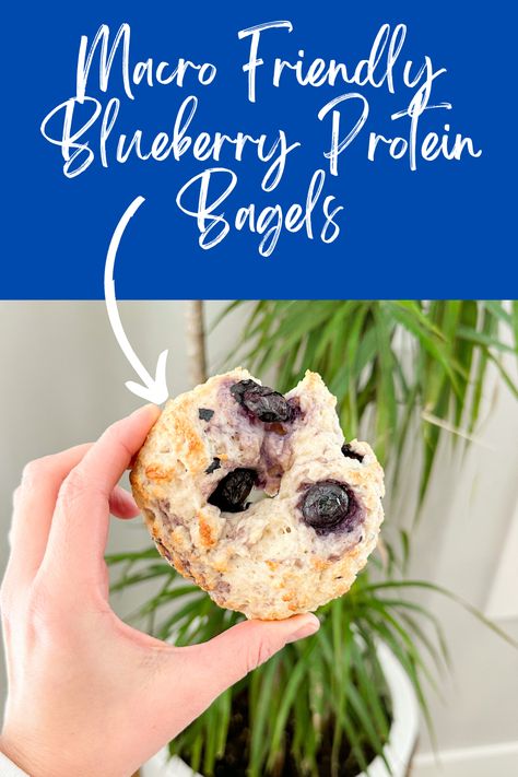 Macro Friendly Blueberry Protein Bagels made with the 2 ingredient dough recipe. 10 grams of protein per bagel. Protein Bagel Recipe, Protein Bagels, Blueberry Bagels, 2 Ingredient Dough, Brunch Party Recipes, Blueberry Bagel, Bagels Recipe, Eat Greek, Protein Yogurt