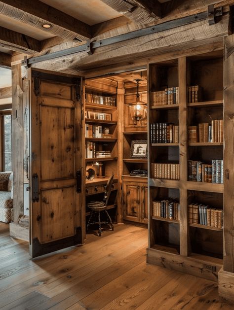 25 Rustic Home Library Designs for Cozy Reading Rustic Home Library, Corner For Reading, Rustic Library, Haunted Library, Reading Space, Cozy Things, Library Designs, Gear Storage, Dream Future