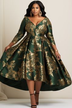 Christmas Party Dress Classy Green, Semi Formal Winter Dress, Holiday Dresses Christmas Classy, Formal Midi Dress With Sleeves, 1950s Dress Formal, A Line Dresses For Women, Modern Black Dress, Plus Size Winter Dresses, Satin Midi Dresses