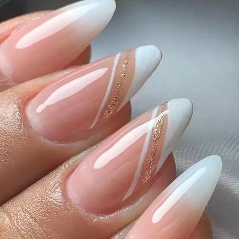 23+ Best White French Tip Almond Nail Ideas For 2024 - DrExplains Almond Nails Tips Designs, White French Tip Almond, Almomd Nails, Simple Summer Nail Ideas, French Tip Almond, Almond Nail Ideas, Bright Nail Designs, White Tip Nails, Unghie Sfumate