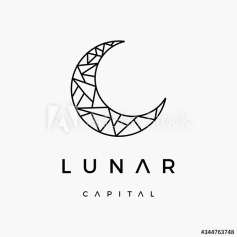 Stock Image: Crystal moon lunar capital business logo inspiration vector icon illustration Business Logo Inspiration, Moon Logo, Crystal Logo, Crystal Moon, Vector Icons Illustration, Lunar Eclipse, Moon Cake, Typography Logo, Icon Illustration