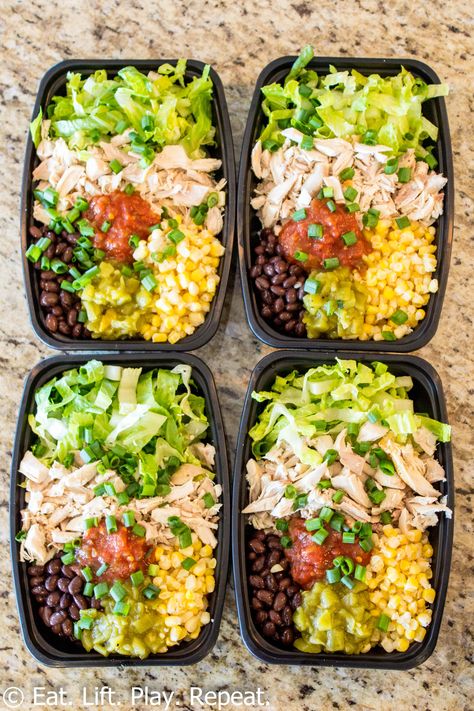 Burrito Bowl Meal Prep, Clean Meal Prep, Clean Eating Lunch, Burrito Bowls, Resep Diet, Clean Eating Dinner, Makanan Diet, Prepped Lunches, Meal Prep Bowls