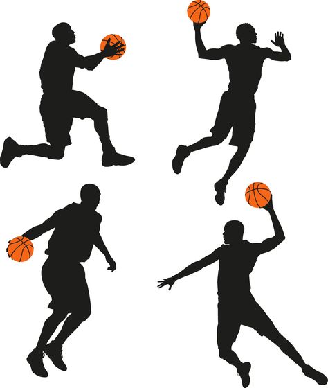 Sports Theme Decoration Ideas, Basketball Decoration, Athlete Silhouette, Anchor Stencil, Sports Trivia, Man Silhouette, Sport Vector, Basketball Silhouette, Basketball Cake