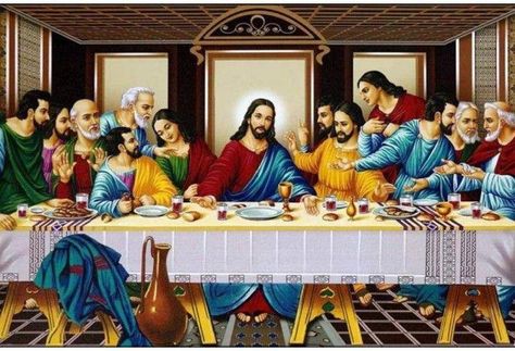 The Last Supper Painting, Church Pictures, Jesus And Mary Pictures, Jesus Photo, The Last Supper, Religious Painting, Painting Poster, Last Supper, Jesus Pictures