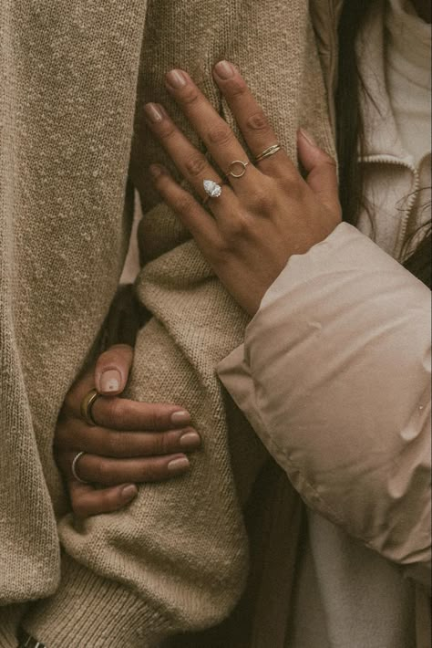 Hand Poses For Engagement Rings, Engagement Ring Pictures On Hand Photo Ideas, Hand Holding Engagement Photos, Engagement Photos To Show Off The Ring, Proposal Hand Pictures, Ring Close Up Photography, Holding Hands Engagement Pictures, Engagement Hand Photo, Engagement Aesthetic Hands