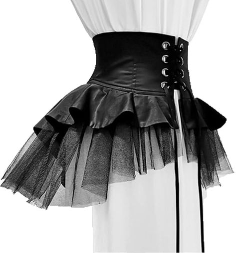 Steampunk Women's Tulle Skirts Waist Belt for Women Ruffles Pirate Corset Costumes : Amazon.ca: Clothing, Shoes & Accessories Corset With Ruffles, Gothic Waist Belt, Fancy Outfits Women, Pirate Skirts, Kiki Costume, Dress With Corset Belt, Pirate Corset, Steampunk Skirts, Steampunk Outfits