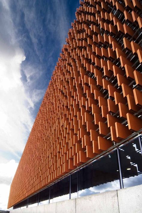 Terracotta Facade, University Of Queensland, Facade Pattern, Mall Facade, Brick Works, Green Facade, Brick Detail, Facade Architecture Design, Brick Construction