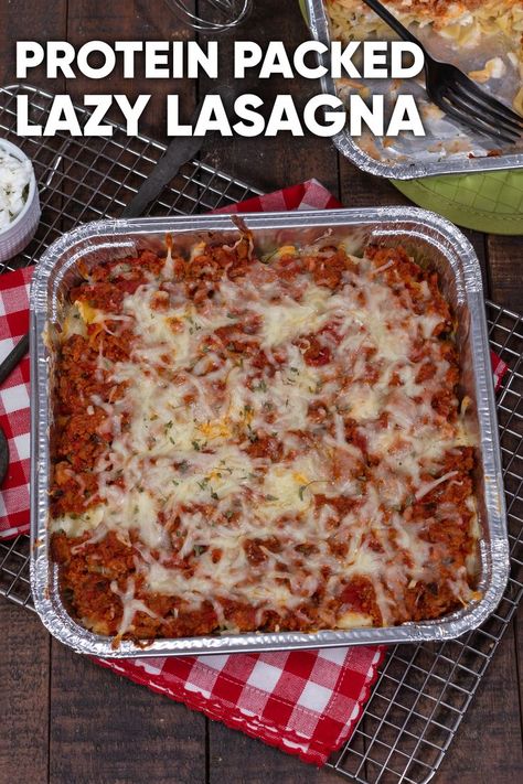 One of my favorite recipes ever, Lazy Cottage Cheese Lasagna! This high protein recipe is great for meal prep and packed with diet friendly macros. #cottagecheese #lasagna #highprotein #mealprep Cottage Cheese Lasagna Recipe, Lasagna Recipe With Cottage Cheese, Cottage Cheese Lasagna, Recipe With Cottage Cheese, Cottage Cheese Dinner, Protein Pasta Recipes, Lazy Lasagna Recipe, Cheese Lasagna Recipe, Healthy Lasagna Recipes