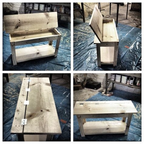 Diy Piano Bench, Shabby Chic Furniture Living Room, Piano Repurpose, Storage Bench Diy, Diy Bank, Mudroom Storage, Mudroom Storage Bench, Diy Storage Bench, Keyboard Stand