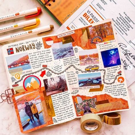 Places To Travel Scrapbook, The Adventure Book Travel Journals, Travel Journal Front Page Ideas, Travel Scrapbook Journal, Scrapbook Ideas For Travel, Study Abroad Scrapbook Ideas, Travel Journal Title Page, Travel Journal Front Page, Travel Journal Ideas Diy Scrapbooking