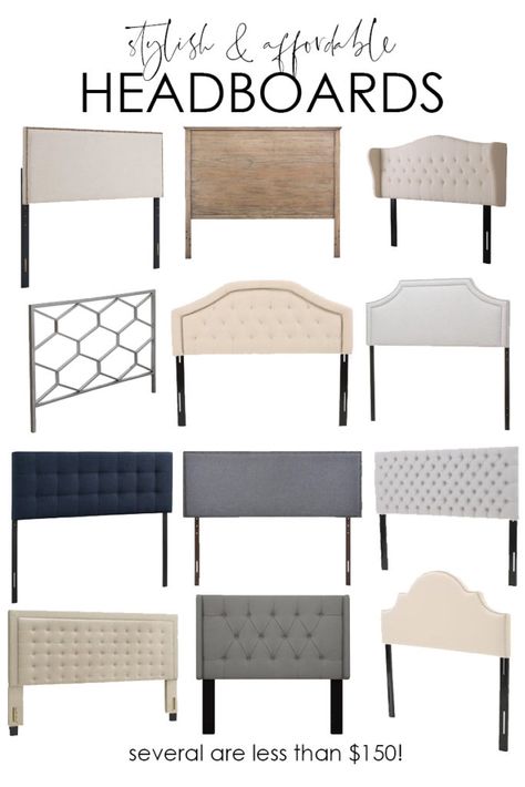 A collection of stylish and affordable headboards poster. Affordable Headboards, Diy Farmhouse Bedroom, Farmhouse Style Bedrooms, Headboard Styles, Trendy Home Decor, Headboard Designs, Farmhouse Bedroom Decor, Bedroom Headboard, Design Del Prodotto