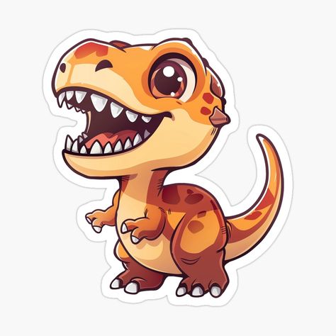 Get my art printed on awesome products. Support me at Redbubble #RBandME: https://www.redbubble.com/i/sticker/Cute-Orange-T-Rex-Dinosaur-by-IIA-Shirts/160368018.EJUG5?asc=u Cute T Rex Drawing, Birthday Timeline, T Rex Cute, T Rex Cartoon, T-rex Art, Cute T Rex, Dinosaur Cartoon, Giant Animals, Dinosaur Images