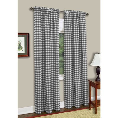 Buffalo Check Curtains, Country Style Curtains, Check Curtains, Tie Up Shades, Plaid Curtains, Traditional Windows, Curtain Styles, Cool Curtains, Printed Curtains