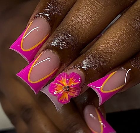 Mexico Nails, Hot Nail Designs, Miami Nails, Medium Nails, Purple Acrylic Nails, Duck Nails, Blush Nails, Short Square Acrylic Nails, Unique Acrylic Nails