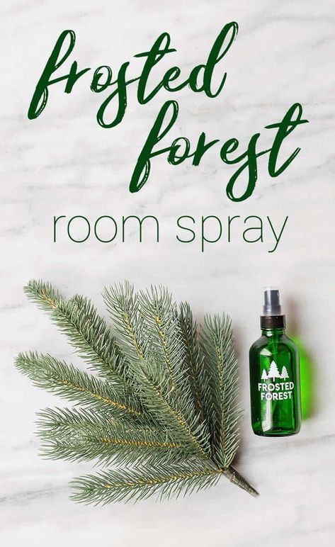 DIY Frosted Forest room spray using essential oils. Make your home smell like a fresh cut Christmas tree! #christmas #essentialoil #roomspray | happymoneysaver.com Christmas Tree Essential Oil, Nature Recipes, Christmas Tree Spray, Happy Money Saver, Room Spray Recipe, Forest Room, Christmas Tree Scent, Happy Money, Air Spray