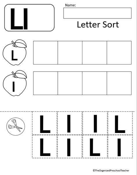 Letter of the week bundle Letter L Activities For Kindergarten, Letter L Worksheets For Preschoolers, Letter L Activities For Preschool, Letter L Crafts, Letter L Worksheets, Letter Sorting, Phonics Worksheets Free, Letter Sort, Alphabet Recognition