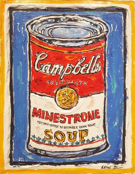 Soup Painting, Tomato Oil, Campbells Soup, Black And White Face, Paint Canvas, Campbell Soup, Impressionist Landscape, Scottish Artists, Whitney Museum