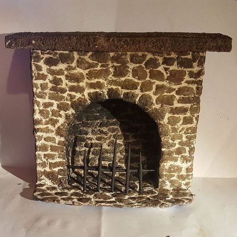 Miniature Fireplace Diy How To Make, Dollhouse Diy Fireplace, Diy Haunted Dollhouse Furniture, Diy Haunted Dollhouse Halloween Miniatures, Diy Miniature Witch House, Gothic Dollhouse Diy, Diy Miniature Fireplace, Witch Dollhouse Miniatures, Doll House Fireplace Diy