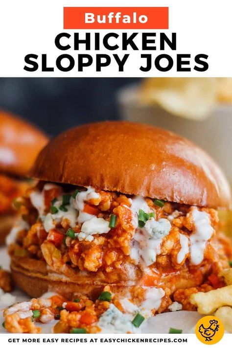 Chicken Sloppy Joe Recipe, Chicken Sloppy Joes, Sloppy Joe Recipe Easy, Sloppy Joes Easy, Buffalo Chicken Sandwiches, Ground Chicken Recipes, Sloppy Joes Recipe, Sloppy Joe, Sloppy Joes