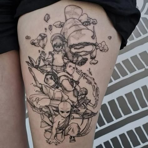 Avatar Tattoo Ideas The Last Airbender, The Last Airbender Tattoo Ideas, Last Airbender Tattoo, Avatar The Last Airbender Tattoo, Airbender Tattoo, Matching Tattoo Ideas, Atla Tattoo, Avatar Tattoo, Artsy Tattoos