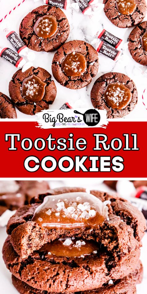 tootsie roll cookies Tootsie Roll Cookies, Tootsie Roll Gift Ideas, Chocolate Cookie Dough Recipe, Forgotten Cookies, Chocolate Thumbprint Cookies, Slow Cooker Recipes Dessert, From Zero To Hero, Zero To Hero, Cookie Recipes Homemade