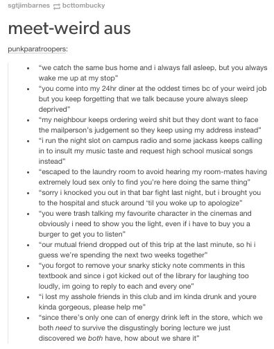 Character First Meeting Ideas, First Meeting Ideas Writing, Meet Weird Prompts, Meetcute Prompt, First Meet Prompts, School Au Prompts, Au Fanfic Ideas, Ship Au Ideas, Writing Au Prompts