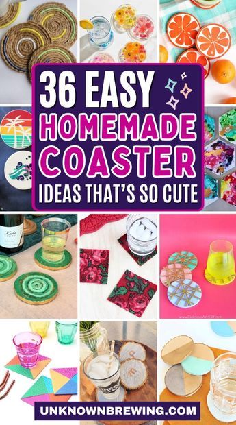 These DIY coasters are both functional and stylish, perfect for any home. Wooden Coaster Ideas Paint, Coaster Crafts For Kids, Coaster Set Ideas, Glass Coasters Diy, Painted Coaster Ideas, Diy Coasters Easy, Painted Coasters Diy, Diy Gift Easy, Diy Wood Coasters