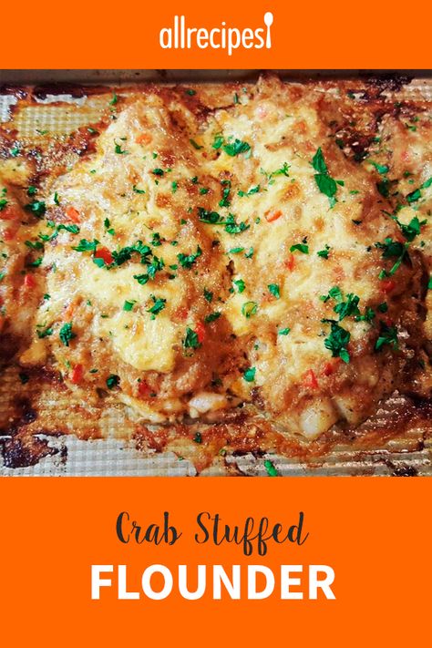 Seafood Stuffed Flounder, Stuffed Flounder Fish Recipes, Stuff Flounder With Crab, Crab Stuffed Fish Recipes, Flounder Stuffed With Crabmeat, Crab Stuffed Flounder With Cream Sauce, Crab Stuffed Flounder Recipes, Stuffed Flounder Recipes, Crab Stuffed Fish