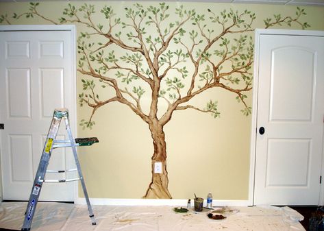 Family Tree Mural, Library Mural, Wall Murals Painted Diy, Family Tree Painting, Pre Primary, Tree Wall Murals, Tree Mural, Wall Murals Painted, Family Tree Wall