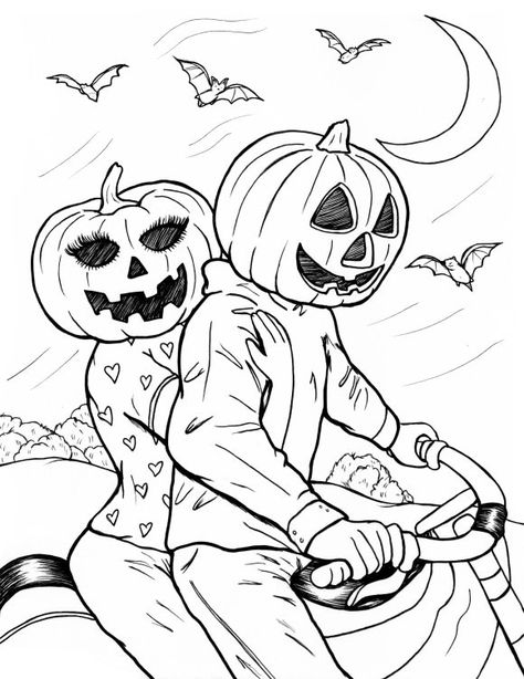 Scary Halloween Coloring Pages, Scary Coloring Pages, Halloween Coloring Pictures, Cute Halloween Coloring Pages, Free Halloween Coloring Pages, Halloween Coloring Sheets, Image Halloween, Pumpkin Coloring Pages, Rainbow Canvas