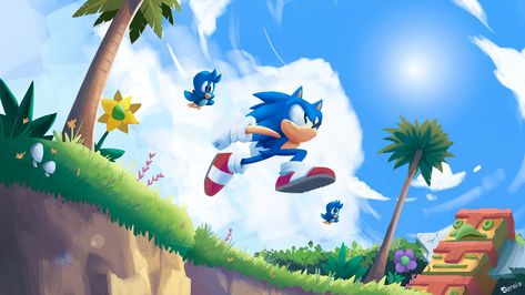 Sonic Background, Just Keep Moving, Sonic Mania, Hedgehog Movie, Japanese Video Games, Lego Pictures, Blue Hedgehog, Sonic Adventure, Hedgehog Art