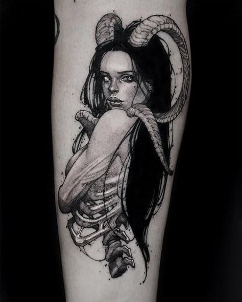 Succubus Tattoos, Blackwork Flash, Gotik Tattoo, Satanic Tattoos, Evil Tattoos, Creepy Tattoos, Tatuaje A Color, Dark Art Tattoo, Tattoo Art Drawings