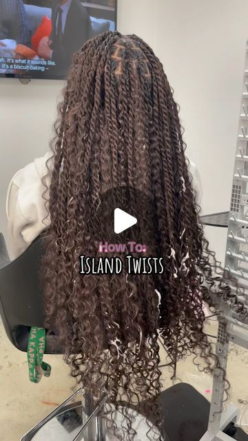 Dera Styles on Instagram: "Let me know if you need anything slowed down a bit more!

Book: Island Twists

Braider: Dera

Hair: 2 Packs Outre Expression Synthetic 3X Braiding Hair 52” ; 1 Organique Water Wave Hair 18”

Color: 4

October booking opens September 22nd at 5PM!

#braider #fyp #explore #braids #bohobraids #atlanta #fauxlocs #twists #protectivestyles #atlantahairstylist #knotlessbraids #knotlessbraidsatl #stylist #goddessbraids #howtobraid #braidertips #goddess #braidstutorial #goddesss #protectivestyles #howto #braider #knotless #hair #bohobraids #parting #stylist #atlantahairstylist #knotlessbraids #bohobraids #braider #atlanta #fyp #boho #braids" Boho Island Twist, Goddess Twist, Water Wave Hair, 4 October, French Curl, Boho Twists, Extension Ideas, Wave Hair, Boho Braids