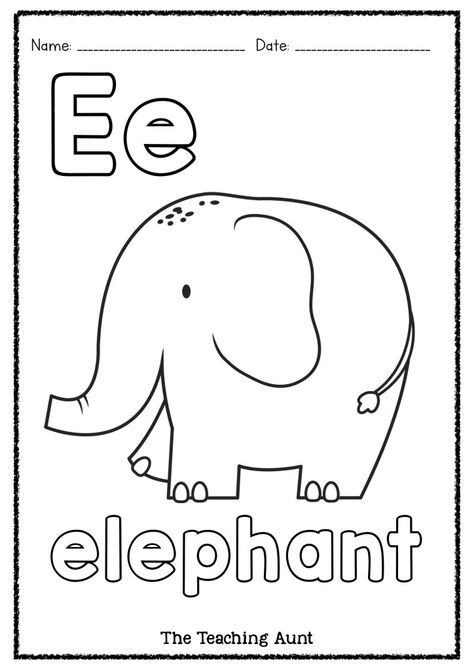 Letter Ee Worksheets Free Printable, Elephant Worksheets Preschool, Elephant Worksheet, E For Elephant, Preschool Materials, Preschool Freebies, E Is For Elephant, Letters Preschool, Letter Learning Activities