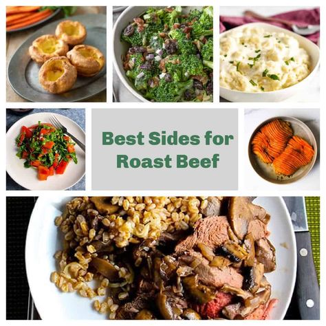 Wondering what to serve with roast beef? A collection of over 40 of the best side dishes has plenty of tasty inspiration! Roast Beef Dinner Sides, Sides For Roast Beef, Roast Beef Side Dishes, Roast Beef Dinner, Ground Beef And Cabbage, Ground Beef Pasta, Seared Chicken Breast, Easy Chicken Breast, Roast Beef Sandwiches