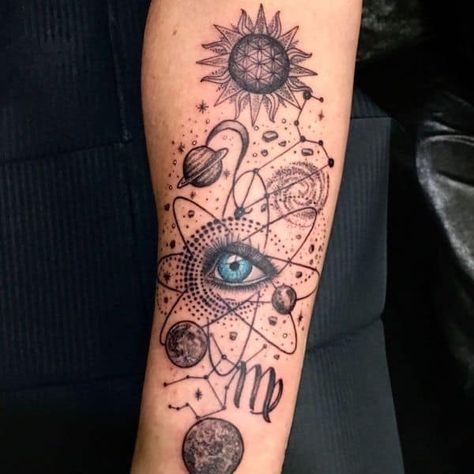 3rd Eye Tattoo, Third Eye Tattoos, Virgo Tattoo Designs, Astrology Tattoo, Horoscope Tattoos, Virgo Tattoo, Парные Тату, Arm Tattoos For Women, Eye Tattoo