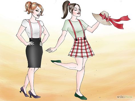 3 Ways to Put on Suspenders - wikiHow Suspenders For Women, Easy Steps, Suspenders, Braces, Easy Step, Put On, Belts, Aurora Sleeping Beauty, Disney Princess