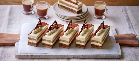 Giuseppe's Tiramisu Slices - The Great British Bake Off | The Great British Bake Off The Great British Bake Off, Mascarpone Cream, Italian Dessert, Almond Paste, British Bake Off, British Baking, Coffee Syrup, Great British Bake Off, Bake Off